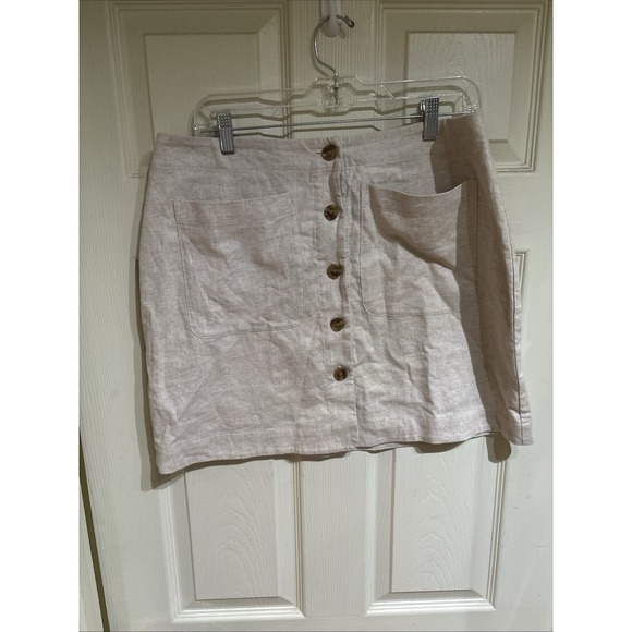 Banana Republic Dresses & Skirts - NEW Banana Republic Utility Cargo Mini Skirt Linen Blend Button Front Size 12